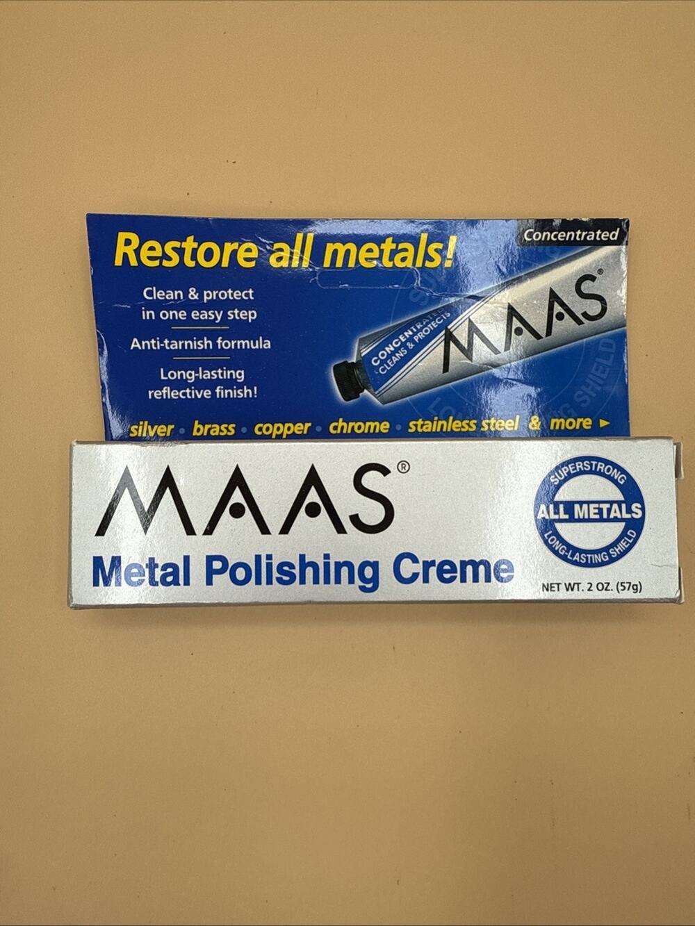 MAAS Concentrated A Fine Polishing Creme for All Metals 2 oz Tube Mostly Full